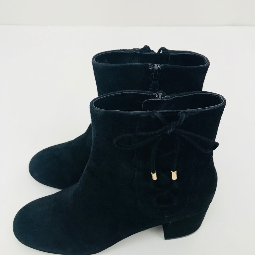 Cole Haan Leah Side Lace Up Suede Bootie